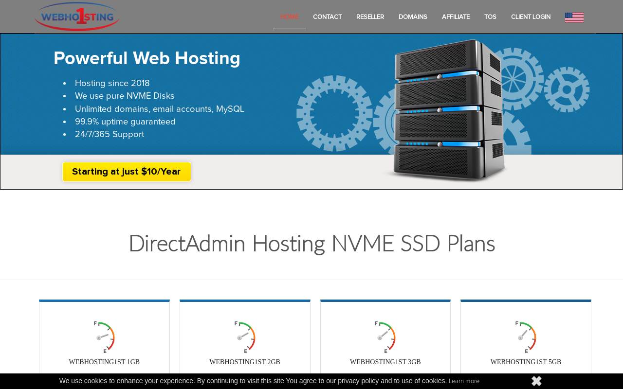 Webhosting1st 官网截图
